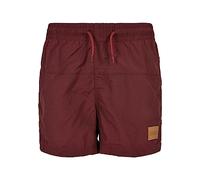 Urban Classics Boys Block Swim Shorts Trunks, Cherry, 110/116