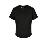 Urban Classics Boys T-Shirt Long Shaped Turnup Tee Top for Boys Long Cut Sizes 110/116-158/164, Black, 7 Years