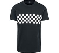 Urban Classics Men's Check panel Tee T Shirt, Black (Black/White 00826), S UK