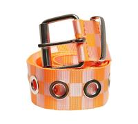 Urban Classics Checker Belt with Eyelets, Neon Orange/White, L/XL