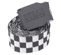 Urban Classics - Checkerboard Canvas 150cm Belt black white - One Size