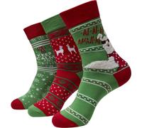 Urban Classics Christmas Lama Socks 3-Pack X-Mas Strümpfe 3er