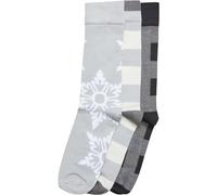 Urban Classics Christmas Snowflakes Socks 3-Pack, Lightasphalt, 47/50 cm