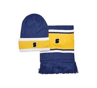 Urban Classics Tb5653-college Team Package Beanie and Scarf Hat, Spaceblue/California ayellow/White, One Size