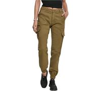 URBAN CLASSICS Combat Cargo Trousers for Women, Cargo Joggers Trousers for Women, Stretch Casual High-Waist Cargo Trousers, Combat Casual Trousers, Colour: Summerolive, Size: 27