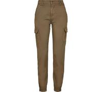 URBAN CLASSICS Combat Cargo Trousers for Women, Cargo Joggers Trousers for Women, Stretch Casual High-Waist Cargo Trousers, Combat Casual Trousers, Colour: Olive, Size: 26