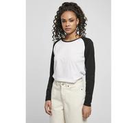 Urban Classics Women's Ladies Contrast Raglan Longsleeve T-Shirt, White/Black, XXL