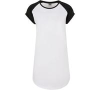 Urban Classics Women's Contrast Raglan Tee Dress Casual, White/Black, S