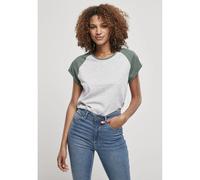 Urban Classics Women's T-Shirt TB1913 - Light Grey/Paleleaf - Size S (UK)