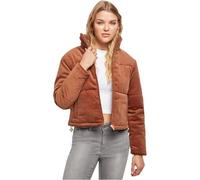Urban Classics Corduroy Women's Winter Jacket Corduroy Puffer Jacket with Stand-Up Collar, Short Cut, Art Down Jacket, Size XS to 5XL, Toffee, S