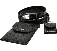 Urban Classics Croco Synthetic Leather Belt With Pouch Black/Silver