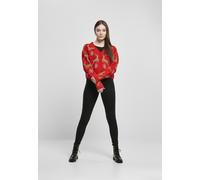 Urban Classics Damen Cardigan Ladies Short Oversized Christmas Cardigan Red/Gold