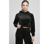 Urban Classics Damen Hoodie Ladies Cropped Velvet Oversized Hoody Black