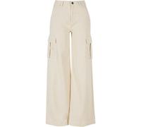 Urban Classics Damen Hose Ladies High Waist Wide Leg Twill Cargo Pants