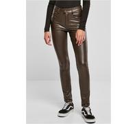 Urban Classics Damen Hose Ladies Mid Waist Synthetic Leather Pants