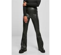 Urban Classics Damen Hose Ladies Synthetic Leather Flared Pants Black