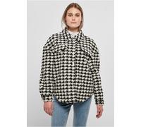 Urban Classics Damen Jacke Ladies Aop Sherpa Overshirt Blackhoundstooth