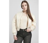 Urban Classics Damen Jacke Ladies Short Oversized Satin Bomber Jacket Whitesand