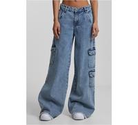 Urban Classics Damen Jeans Ladies Mid Waist Cargo Denim Pants TB6156