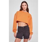 Urban Classics Damen Ladies Cropped Flower Embroidery Terry Crewneck