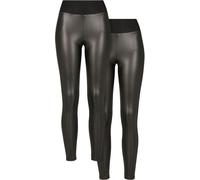 Urban Classics Damen Ladies Faux Leather High Waist Leggings 2-Pack