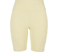 Urban Classics Damen Ladies High Waist Tech Mesh Cycle Shorts Softyellow