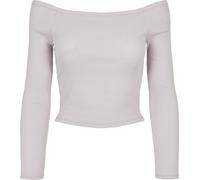 Urban Classics Damen Ladies Off Shoulder Rib Longsleeve Softlilac