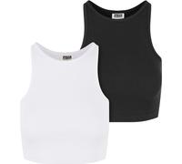 Urban Classics Damen Ladies Organic Cropped Rib Top 2-Pack TB6185A