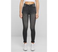 Urban Classics Skinny Open Hem High Waist Jeans Blue 33 Woman