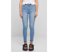 Urban Classics Skinny Open Hem High Waist Jeans Blue 34 Woman