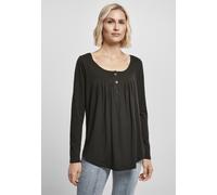 Urban Classics Damen Ladies Viscose Button Up Longsleeve Black