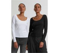 Urban Classics Damen Ladies Wide Neck Longsleeve 2-Pack TB7162A