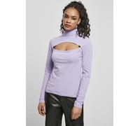 Urban Classics Damen Longsleeve Ladies Cut-Out Turtleneck Longsleeve Lavender