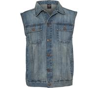 Urban Classics Men's Denim Vest Quilted Sleeveless Gilet, Blue (Lightblue 344), Medium