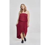 Urban Classics Dress Ladies Viscose Bandeau Dress Burgundy