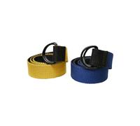 Urban Classics Easy D-Ring Belt Kids 2-Pack, Black/Royal + Black/Yellow, One Size