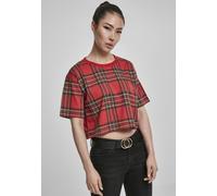 Urban Classics Female Shirt Ladies AOP Tartan Short Oversized Tee Red/Black