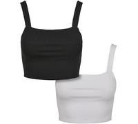 Urban Classics Female Shirt Ladies Cropped Top 2-Pack Black/White