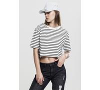 Urban Classics Female Shirt Ladies Short Striped Oversized Tee White/Black