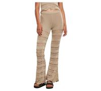 Legging flared knit to crochet woman Urban Classics Beige 4XL
