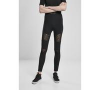 Urban Classics Flock Lace Inset Leggings Black S Women
