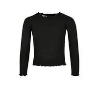 Urban Classics Girl's Short Rib Long Sleeve T-Shirt, Black, 158/164