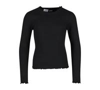 Urban Classics Girl's Short Rib Long Sleeve T-Shirt, Black, 7 Years