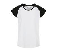 Urban Classics Girl's Uck1913-girls Contrast Raglan Tee T-Shirt, White/Black, 146