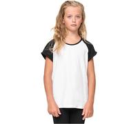 Urban Classics Girl's Uck1913-girls Contrast Raglan Tee T-Shirt, White/Black, 158