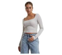 Long-sleeved women's cropped top Urban Classics Blanc 3XL