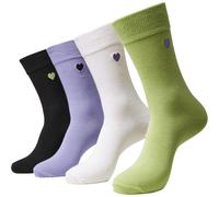 Urban Classics Heart Socks 4-Pack Socks Calf Heart Women Embroidery Multi