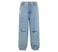 Urban Classics Heavy Ounce Knee Cut Baggy Fit Jeans New Light Blue Washed size 30 | Relaxed Fit Jeans Outlet | Men | Blue 30