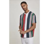 Urban Classics Men's T-Shirt Heavy Oversized Big AOP Stripe Multicolour (White/Navy 00392) Small