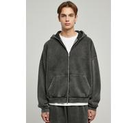 Urban Classics Men's Heavy Sand Washed 90's Zip Hoody Hooded Sweatshirt, Black, XXXL